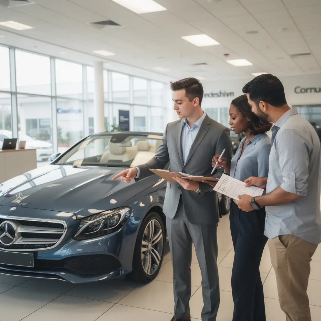 Zespół ekspertów przeglądających polisę ubezpieczeniową samochodu